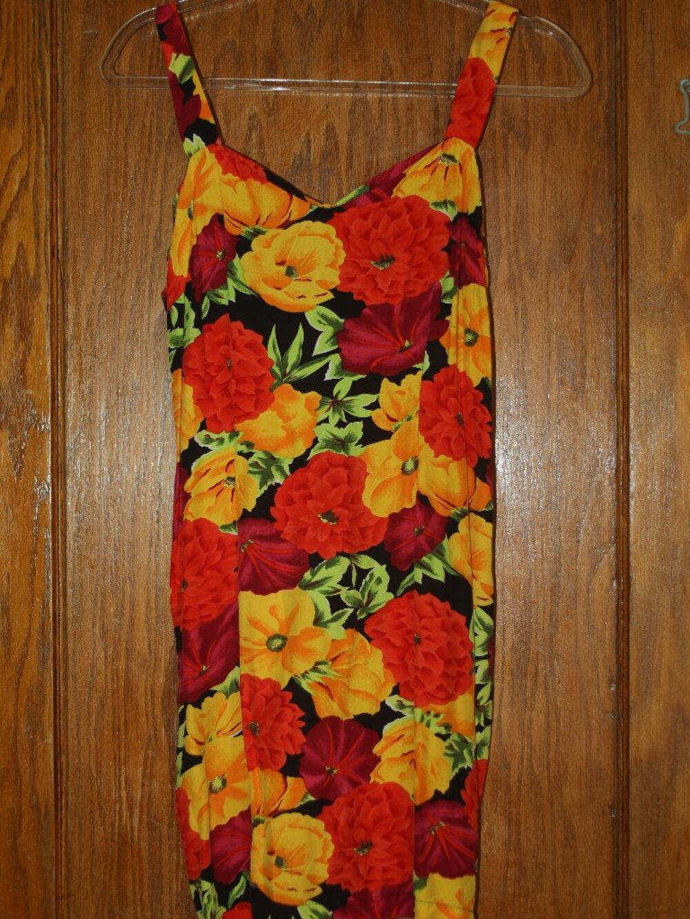 Handmade Floral Dress with Adjustable Straps and Back Slit